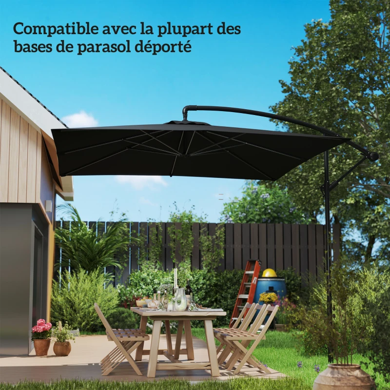 Outsunny Rectangular In-Ground Metal Parasol Base for Patio Pool 16.5 x 16.5 x 40 cm Dark gray