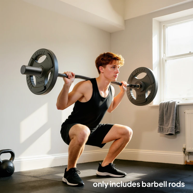 SPORTNOW 4ft Olympic EZ Curl Bar, Barbell Bar for 2" Weight Plates with Non-Slip Hand Grip 120cm