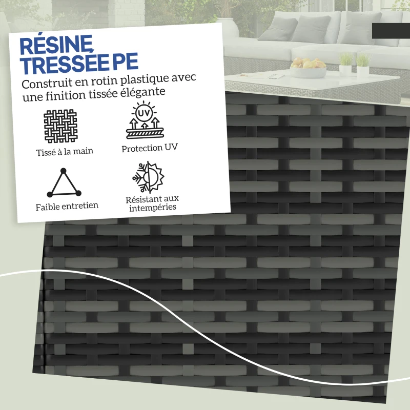 Outsunny Set of 2 PE Rattan Stools with Storage Garden Footrest with Cushion 40 x 40 x 41 cm, Light Gray