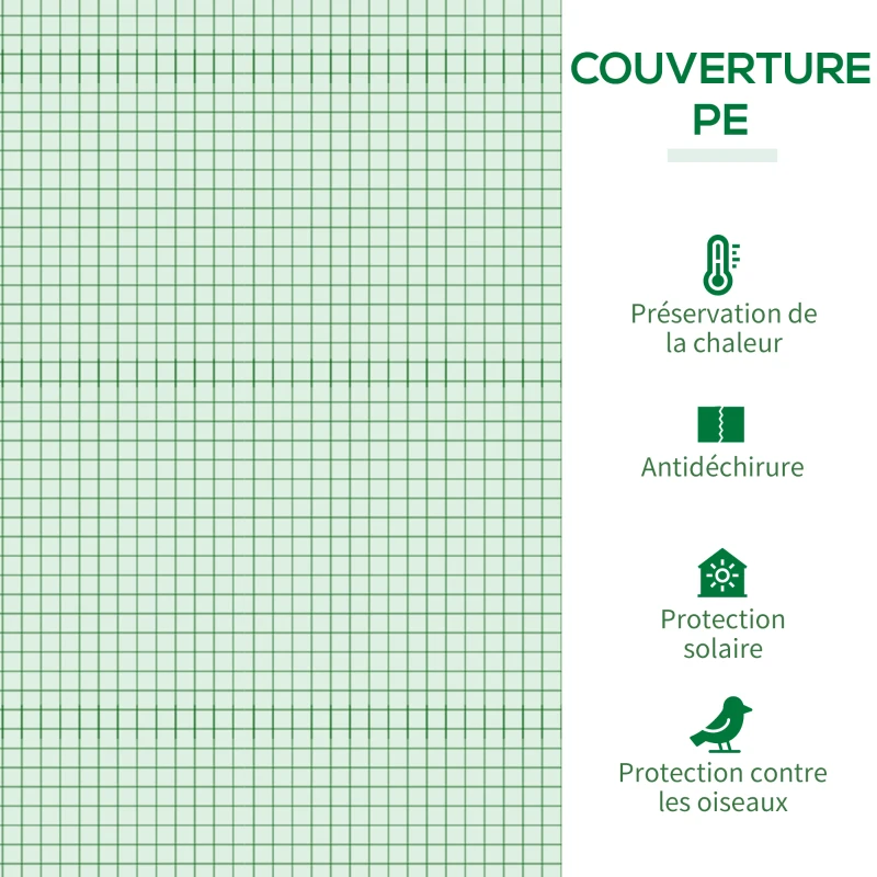 Outsunny Anti-UV Garden Greenhouse 2 Mesh Windows + Reinforcement Bars 200L x 77l x 169H cm Steel PE Green
