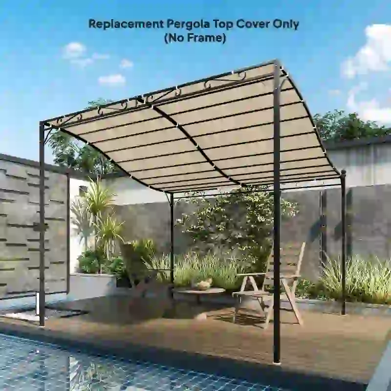 Outsunny Zastępczy dach do pergoli zadaszenie tarasu dach na wymianę do pawilonu 3 x 3 m 298 x 293 cm kremowobiały