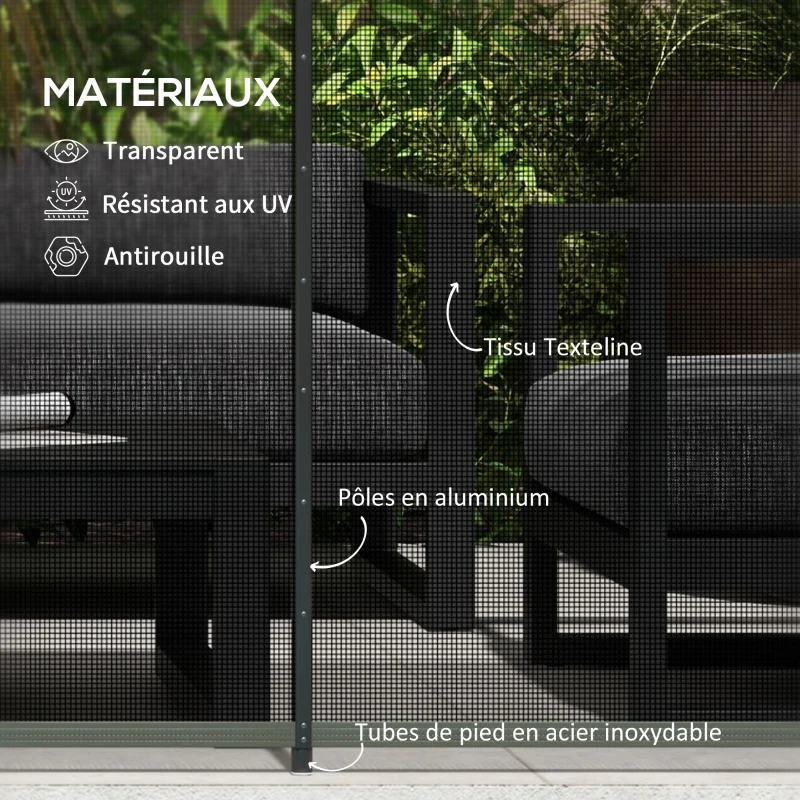 Outsunny Pool safety mesh barrier fence - set of 4 panels - Dim. 365L x 126H cm - black