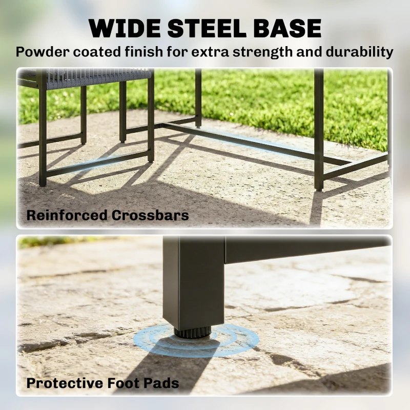 Outsunny 5 Pieces Garden Dining Set, Outdoor Patio Cube Set, 4 Seater Outdoor Table and Chairs with Foldable Backrest, Dark Grey