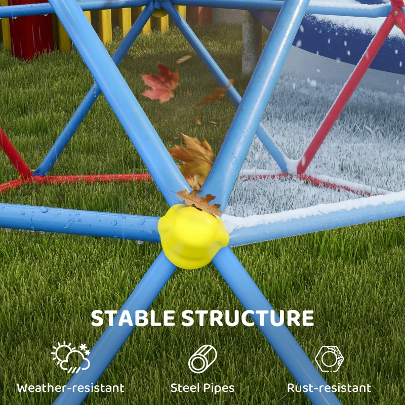 Outsunny 6 FT Toddler Outdoor Climbing Frame, with Rust and UV-Resistant Steel, for 1-4 Kids Ages 3-8 Years - Multicoloured