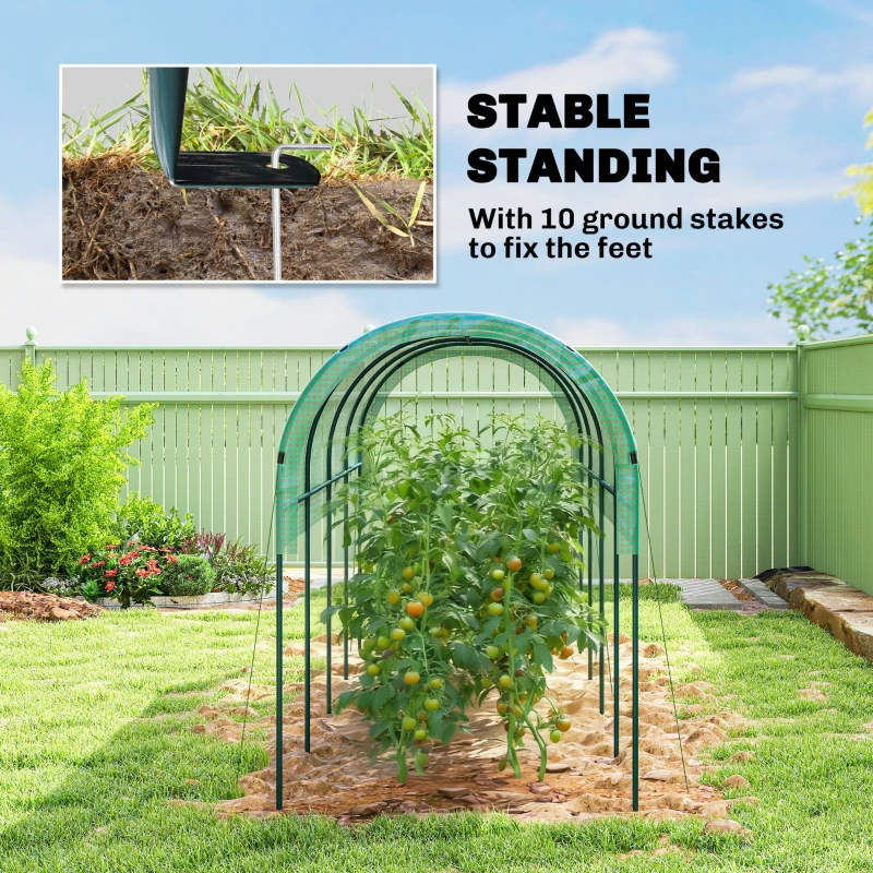 Outsunny Tunel foliowy zimowy z zakrzywionym dachem, kotwami, 400 x 120 x 170 cm, zielony