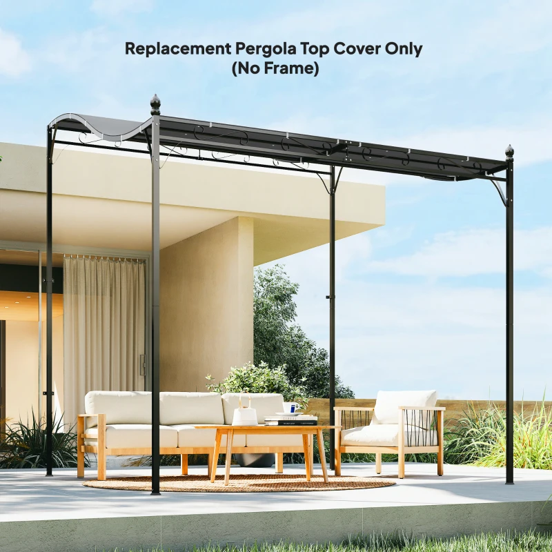Outsunny Zastępczy dach do pergoli, osłona przeciwsłoneczna do zadaszenia tarasu, 298 x 293 cm, ciemnoszara