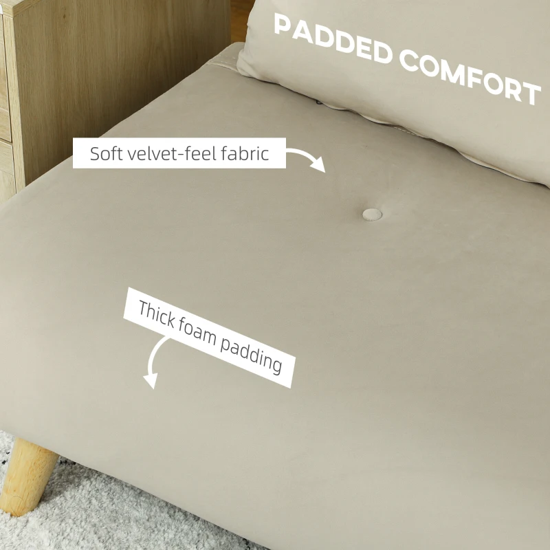 Sofa rozkładana 130x78 cm z poduszką lędźwiową, szare