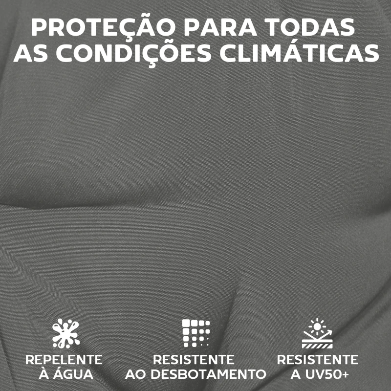 Outsunny Conjunto de Almofadas para Cadeiras de Jantar 46x42x7 cm 6 Peças com Capa Lavável e Laços Impermeável Anti-UV Cinzento Escuro