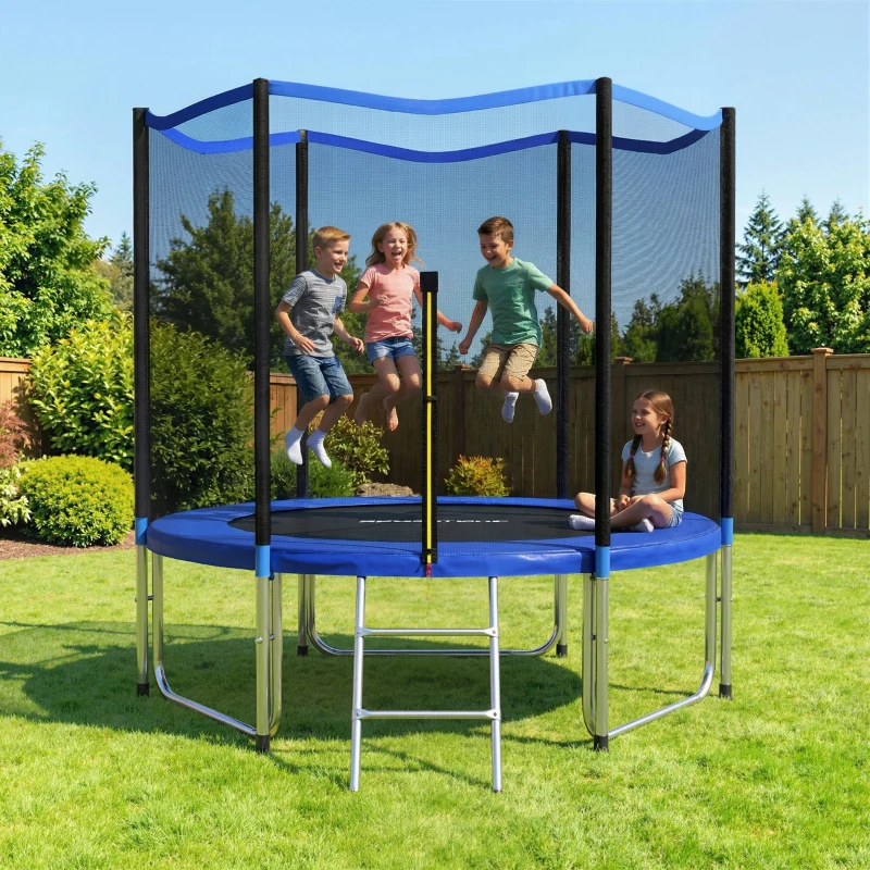 SPORTNOW Trampoline 305 cm avec filet de protection et échelle pour extérieur.