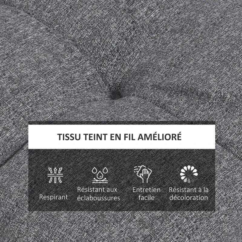 Outsunny Set of 4 garden chair cushions, Tufted outdoor cushions, dim. 48L x 48l cm Gray