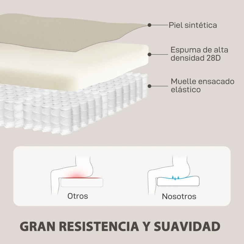 HOMCOM Sillón Relax Reclinable Giratorio Función Balancín Tapizado en PU Reposapiés Asiento Amplio Acolchado Grueso Crema