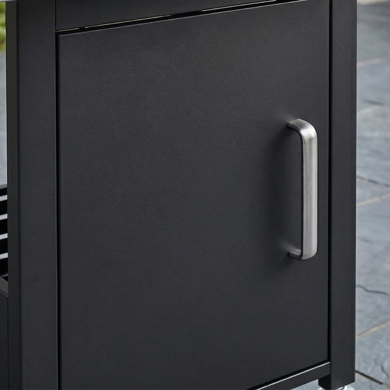 Outsunny Barbecue a Gás com 3 Queimadores 8,1 kW Termómetro Grelhas Mesas Laterais Armário e Rodas 109x50x109 cm Preto