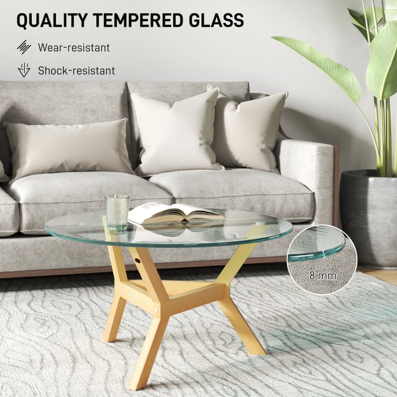 Stół kawowy ze szkła hartowanego, regulowane nóżki