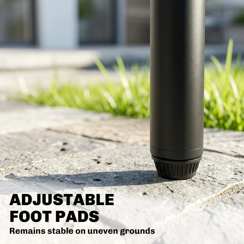 Outsunny Silla de jardín 2 unidades resistente a la intemperie Sillas de jardín de acero y madera apilable con respaldo hasta 160 kg Madera natural