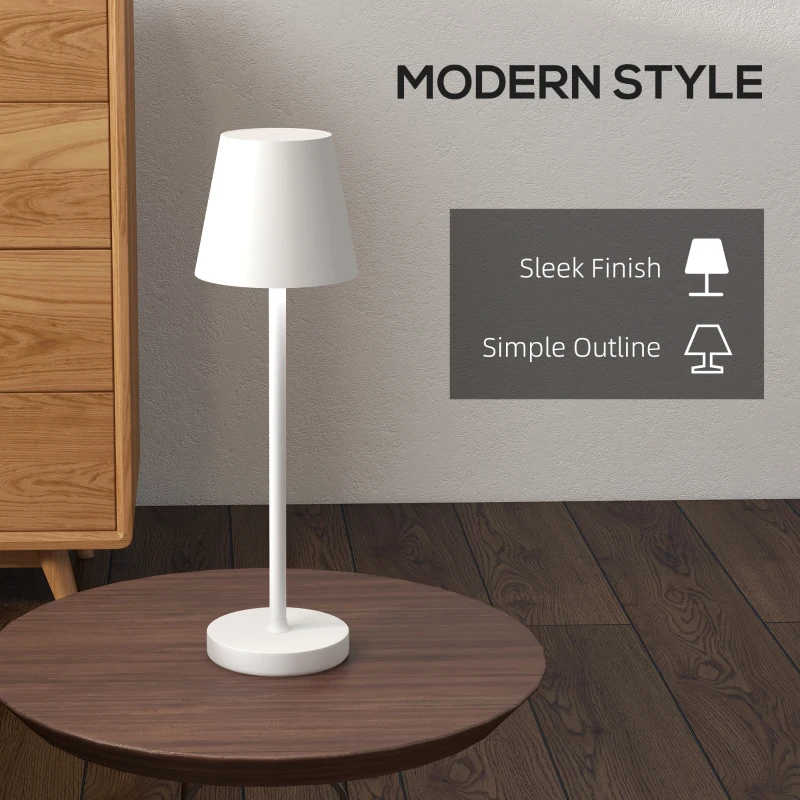 HOMCOM Lampa stołowa, regulowana, 1000 LM, Średnica 11,2x36,5 cm, Biała