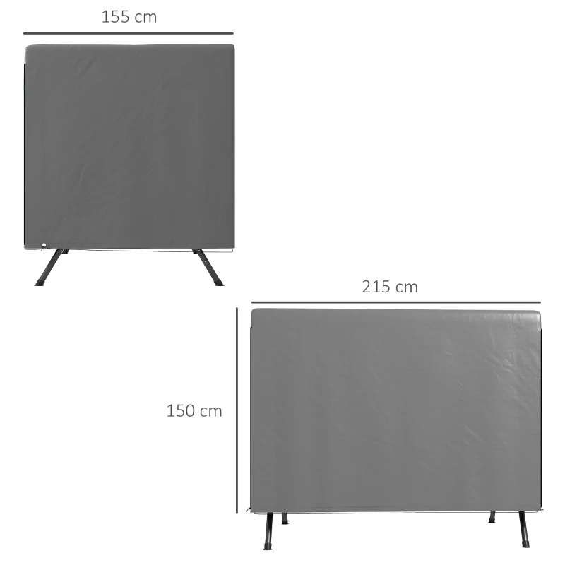 Outsunny Pokrowiec na meble ogrodowe, 215 cm x 155 cm x 150 cm, ciemnoszary