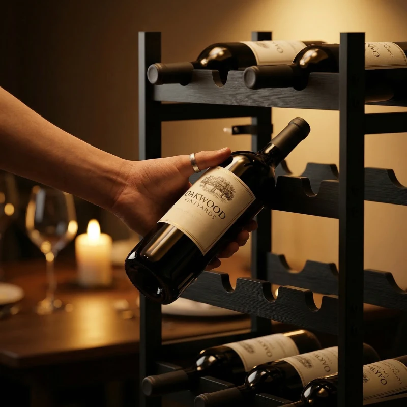 HOMCOM Wine Rack Freestanding Industrial Liquor Cabinet 5-Tier 20 Bottles Bar Stand with Adjustable Feet, Black