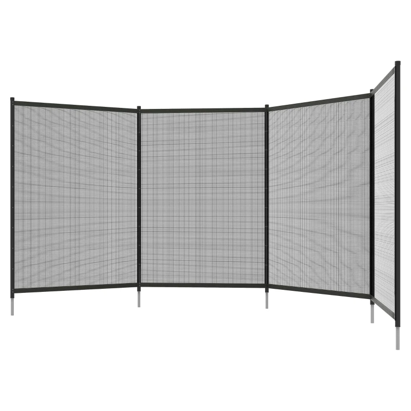 Outsunny Pool safety mesh barrier fence - set of 4 panels - Dim. 365L x 126H cm - black