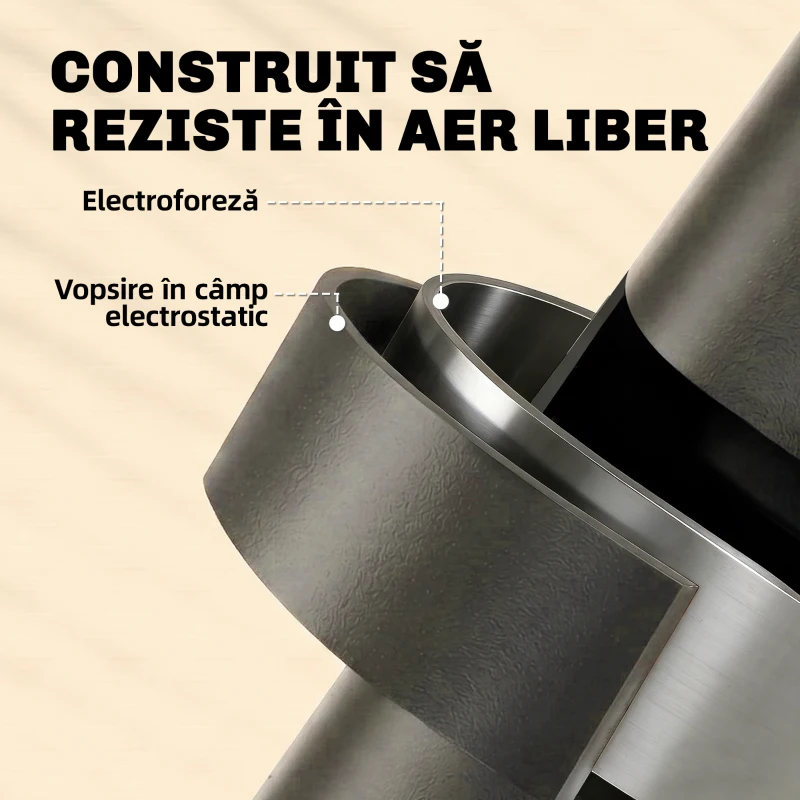 Outsunny Set Bistro Exterior, Mobilier Pliabil cu Masă și 2 Scaune, Negru