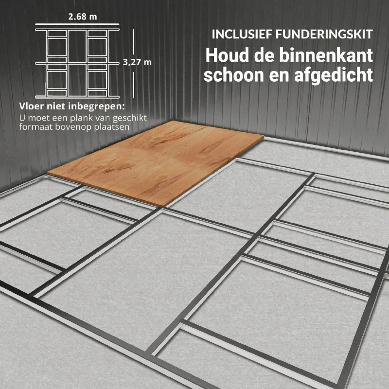 Outsunny Tuinschuur, Weerbestendig Tuinhuis voor Tuingereedschap, met Ventilatieramen, Schuifdeuren, Staal, Donkergroen(m-6)