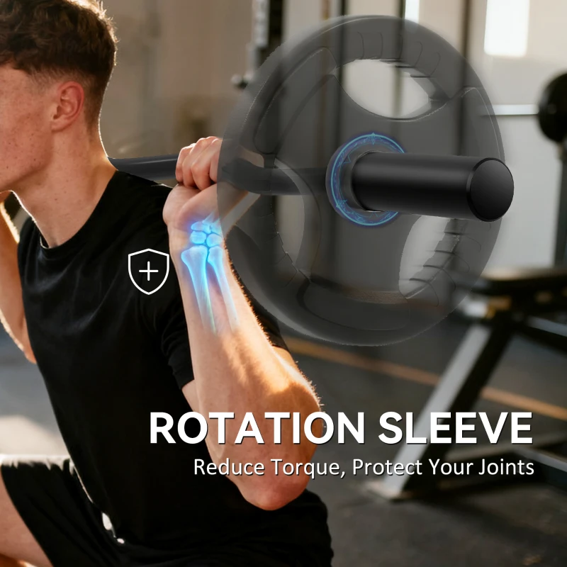 SPORTNOW 4ft Olympic EZ Curl Bar, Barbell Bar for 2" Weight Plates with Non-Slip Hand Grip 120cm