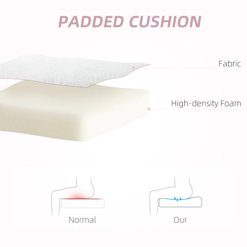 HOMCOM Fotel biurowy z regulacją, uszy króliczka, welur