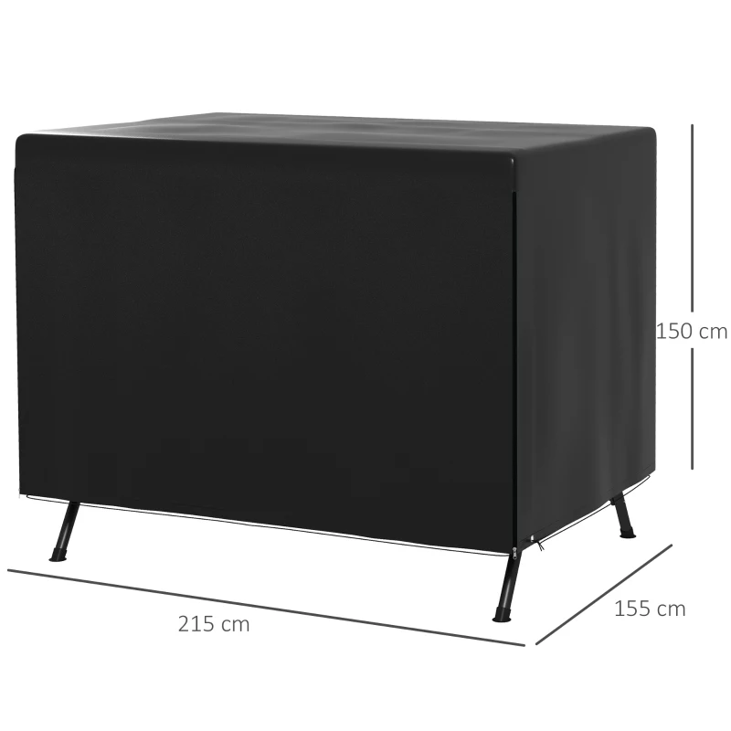 Outsunny Pokrowiec ochronny na meble ogrodowe, 215 cm x 155 cm x 150 cm, Czarny