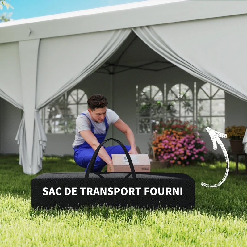 Outsunny Pop-up folding waterproof canopy 6L x 3l x 2.7H m 4 removable sidewalls 4 windows carry bag