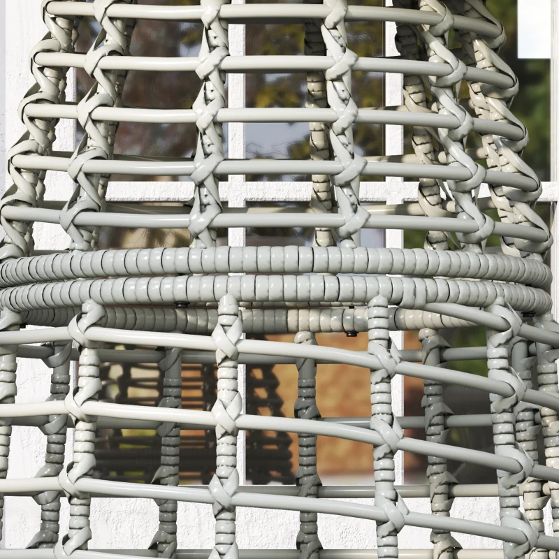 Outsunny Garden coffee table, round outdoor side table in rattan-effect resin & steel with composite top Ø45 x 50 cm gray