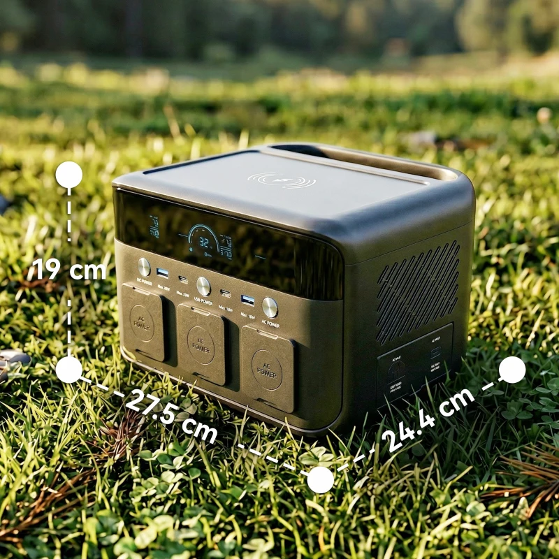 HOMCOM Portable Power Station with LiFePO4 Battery, 1.5H Fast Charge, Camping Power Pack with 600W AC/USB-A & USB-C Output