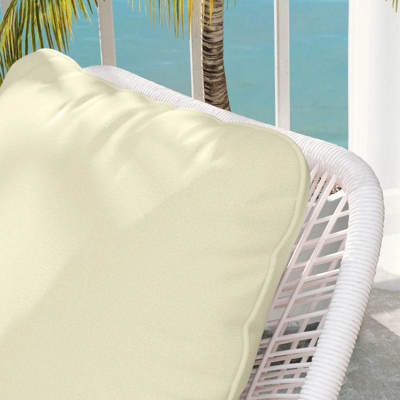 Outsunny Set of 2 Seat and Back Cushions, Indoor and Outdoor Seat and Back Cushions, Cream