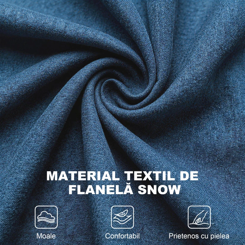 HOMCOM Fotoliu pentru Living în Stil Francez cu Șezut Confortabil și Perne, Catifea, 74x86x102 cm, Albastru