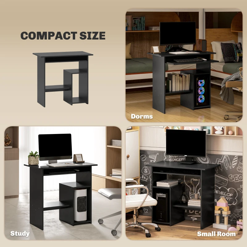 HOMCOM Biurko komputerowe z półkami i otwartymi schowkami