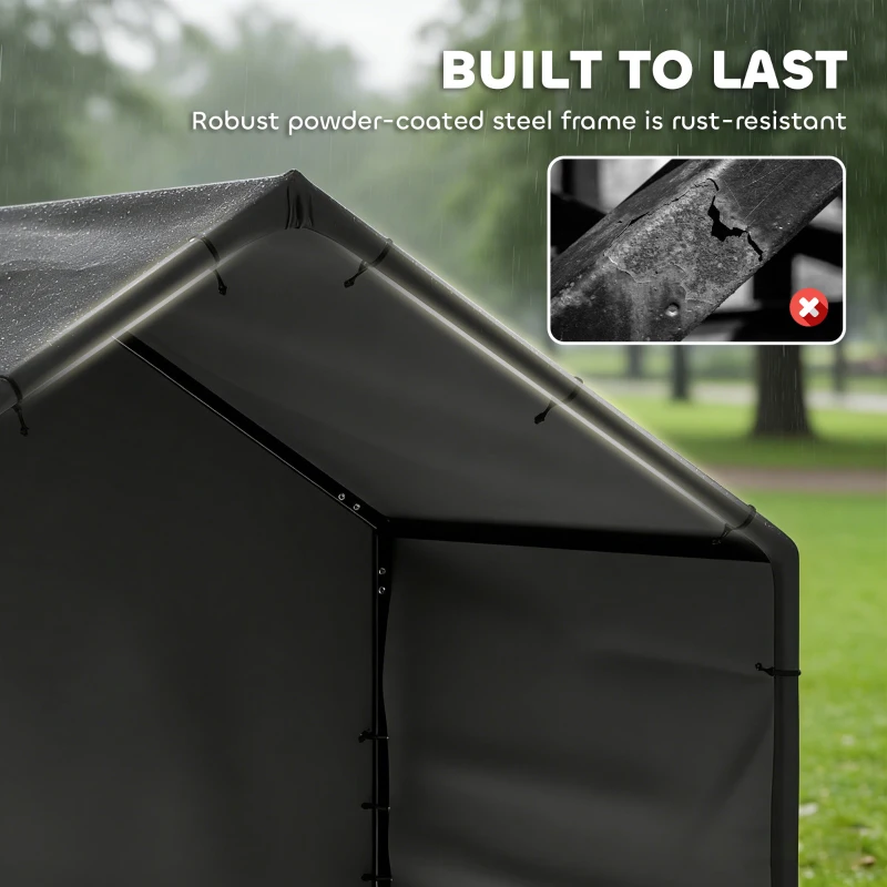 PawHut Buda dla psa z wodoodpornym i UV odpornym dachem dla psów do 30 kg, 125 x 110 x 93 cm, czarna