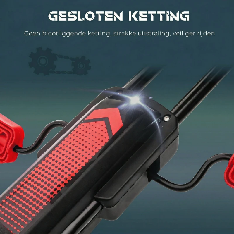 HOMCOM Kinder-Gokart met pedalen, verstelbare zitting, voor binnen en buiten, vanaf 5 jaar, rood+zwart, 121 x 58 x 61 cm(m-7)