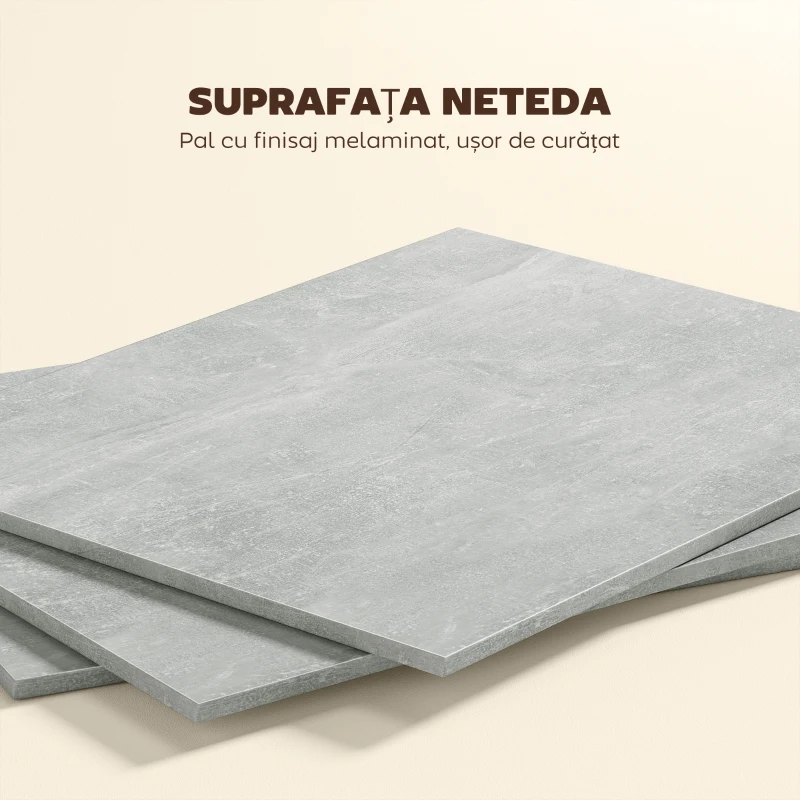 HOMCOM Masă Pliabilă din Lemn pentru 4-6 Persoane cu Roți, 75x140x74cm, Gri