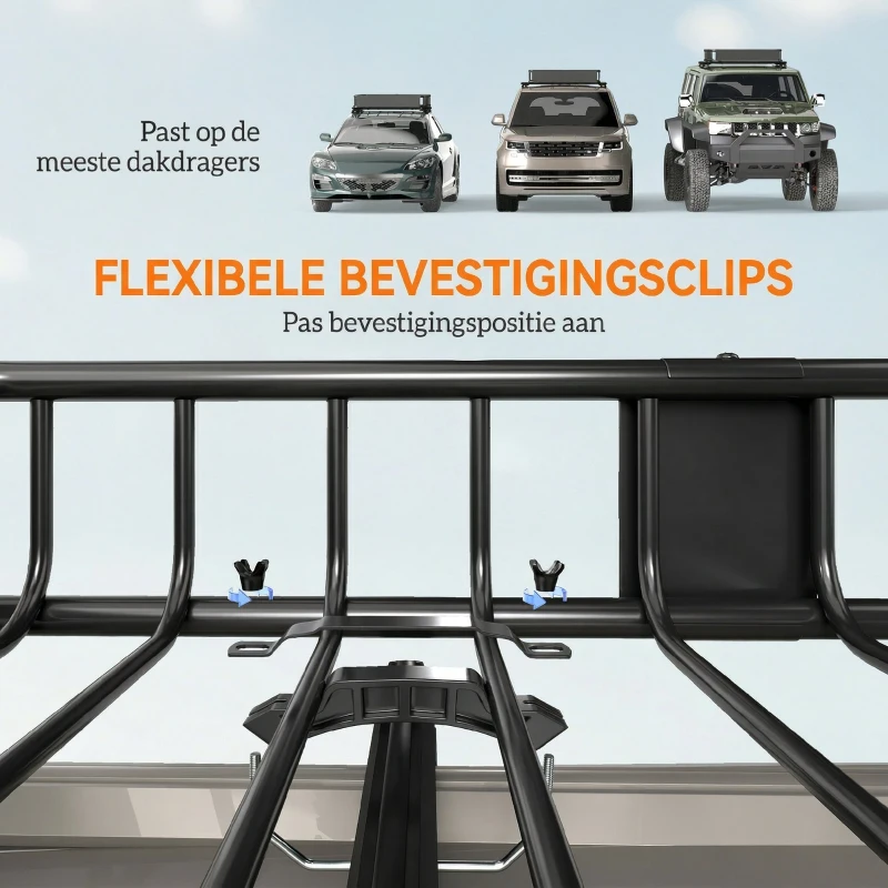 HOMCOM Universele dakkoffer autodakdrager dakbagagerek bagagemand bagagerek plank metaal zwart 162 x 99 x 16 cm | Aosom.de(m-5)