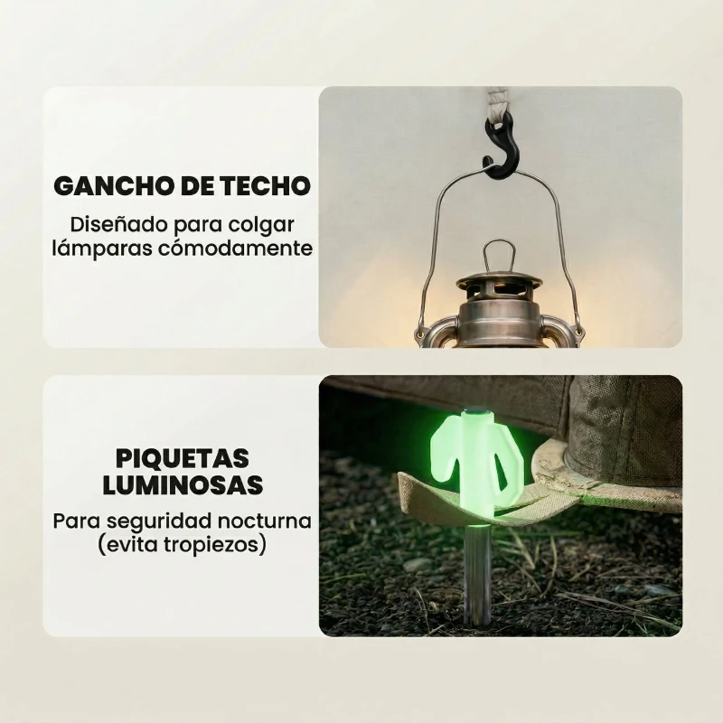 Outsunny Tienda de Campaña Inflable con Mosquitera Vestíbulo Bomba para 3–4 Personas UPF30+ Bolsa Montaje Rápido Impermeable