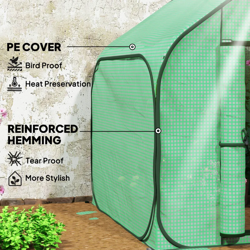 Outsunny 150 x 148cm Pop-Up Greenhouse - Green