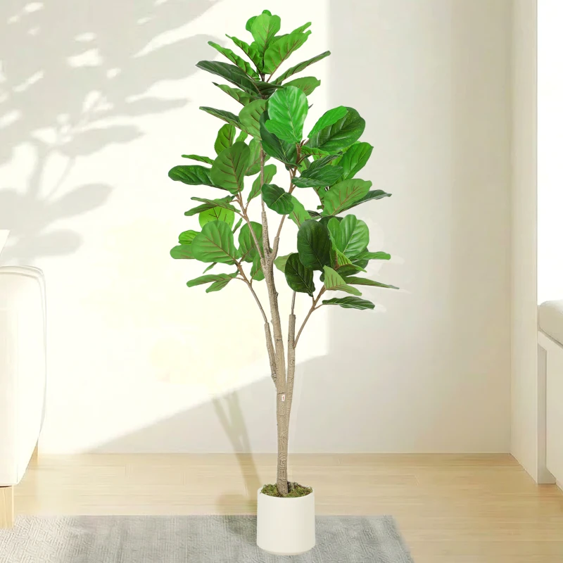 HOMCOM 150cm Artificial Ficus Tree - Green