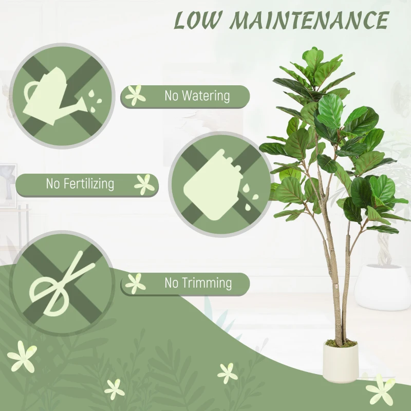 HOMCOM 150cm Artificial Ficus Tree - Green