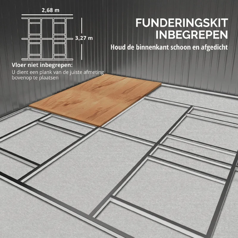 Outsunny Tuinschuur, Weerbestendig Tuinhuis voor Tuingereedschap, met Ventilatieramen, Schuifdeuren, Staal, Bruin