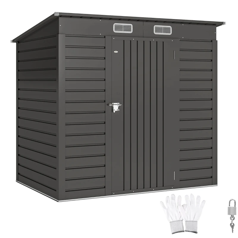 Outsunny Abri de jardin 2,3m² - pour Outils - cabanon Porte verrouillable - dim. 191L x 130P x 166,5-183H cm - acier