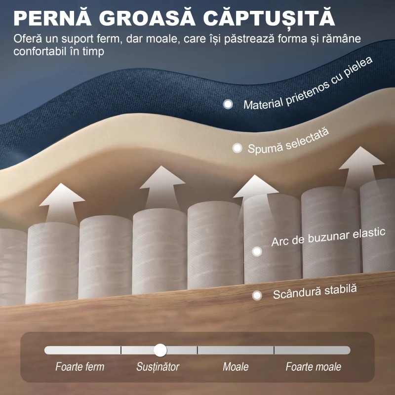HOMCOM Fotoliu pentru Living în Stil Francez cu Șezut Confortabil și Perne, Catifea, 74x86x102 cm, Albastru