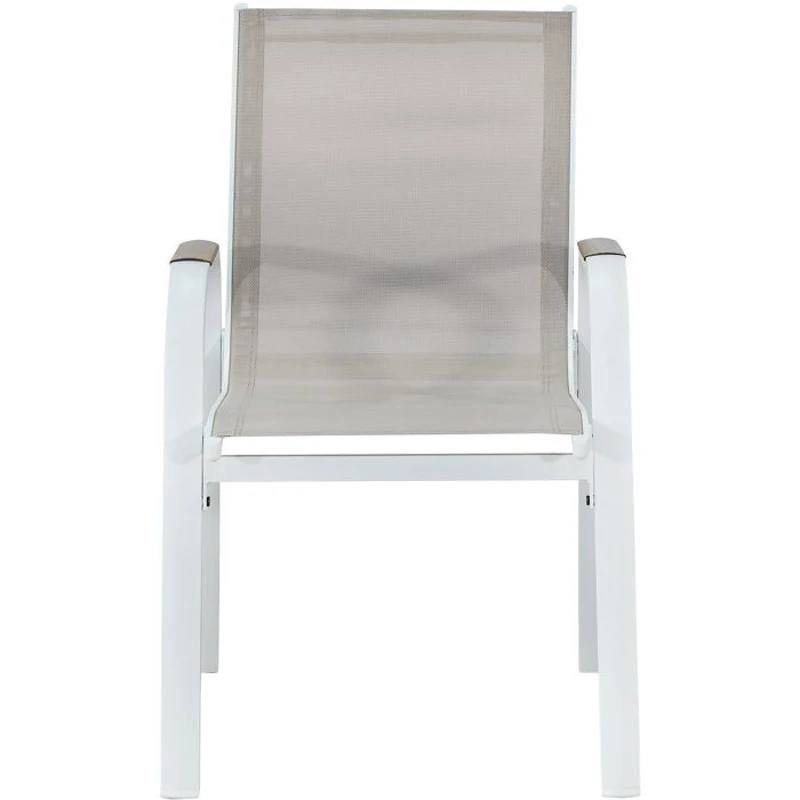 Lot de 4 fauteuils repas de jardin - VIANEA – Aluminium et textilene – 52 x 64,5 x 86,5 cm