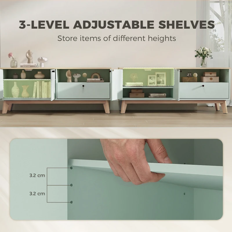 HOMCOM TV Stand Cabinet for Television up to 36 Inch, Modern TV Unit with 2 Doors, Entertainment Center with Adjustable Shelf