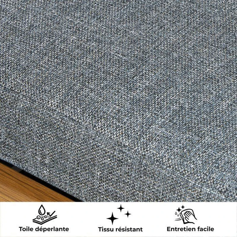 Salon de jardin BORA en aluminium 4 personnes - Modulable en canapé ou en transats