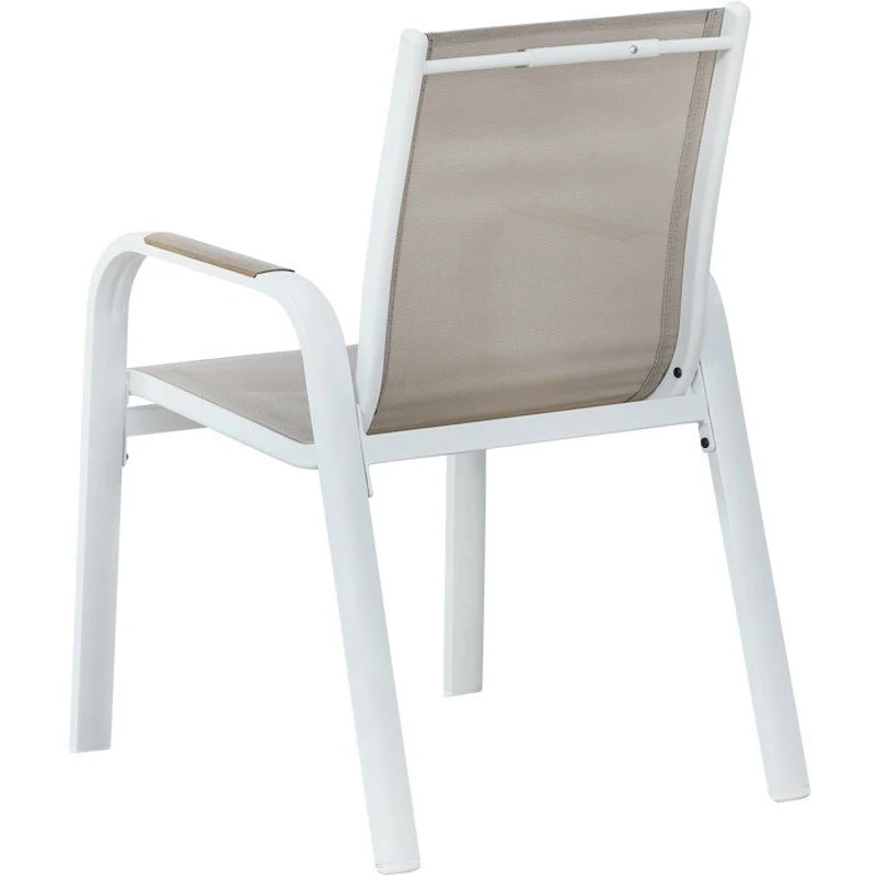Lot de 4 fauteuils repas de jardin - VIANEA – Aluminium et textilene – 52 x 64,5 x 86,5 cm