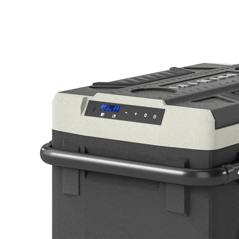 Outsunny Frigorífico Portátil Elétrico 49 L com Compressor Dupla Zona Controlo por App Rodas Pega Telescópica -20 ℃ a 20 ℃ e Porta USB