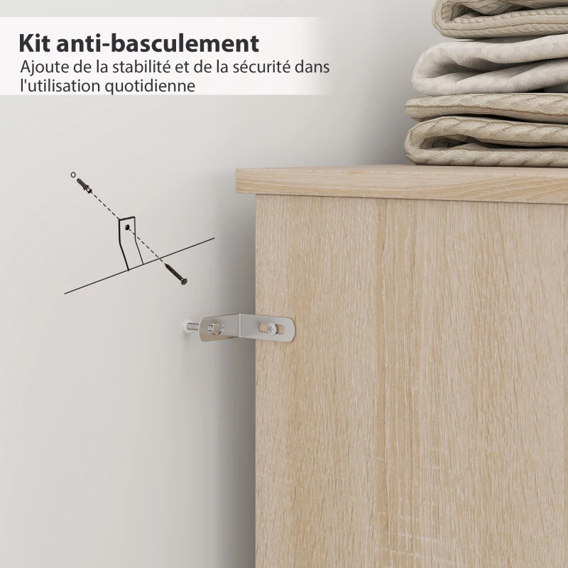 HOMCOM Tête de lit sur pied avec rangements, accessoire de lit 4 compartiments ouverts, 160 x 20,2 x 108,2 cm, bois naturel